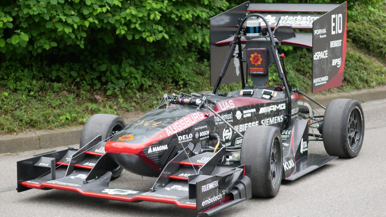 Race Car with 3D printed components made of flame retardant filament