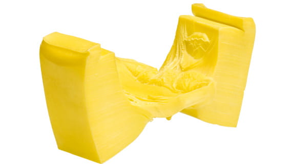 stress reduction block pressed made of TECARIM 1500 yellow
