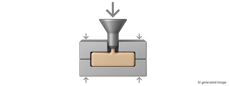 Manufacturing technique Injection compression moulding (AI generated)