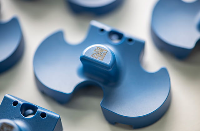 Laser marked machined part