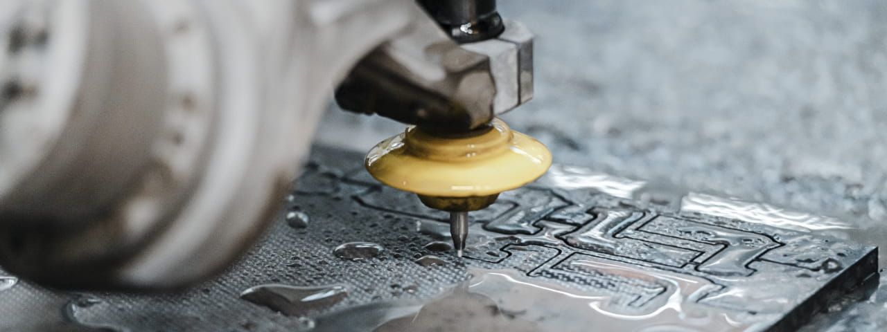 Machined parts water jet