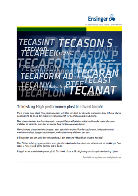 Newsletter maj 2016 - Plast til alle brancher