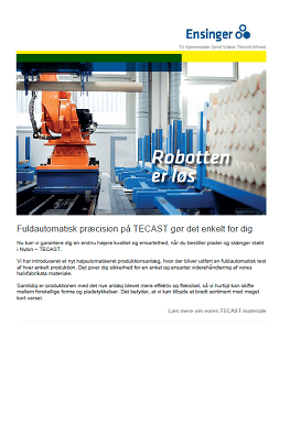 Newsletter ultimo April 2016 - TECAST T (Nylon) i stort sortiment